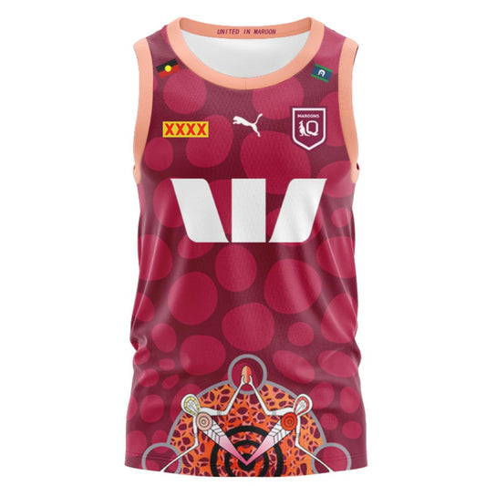Queensland Maroons 2024 State Of Origin Carl Webb Indigenous Singlet