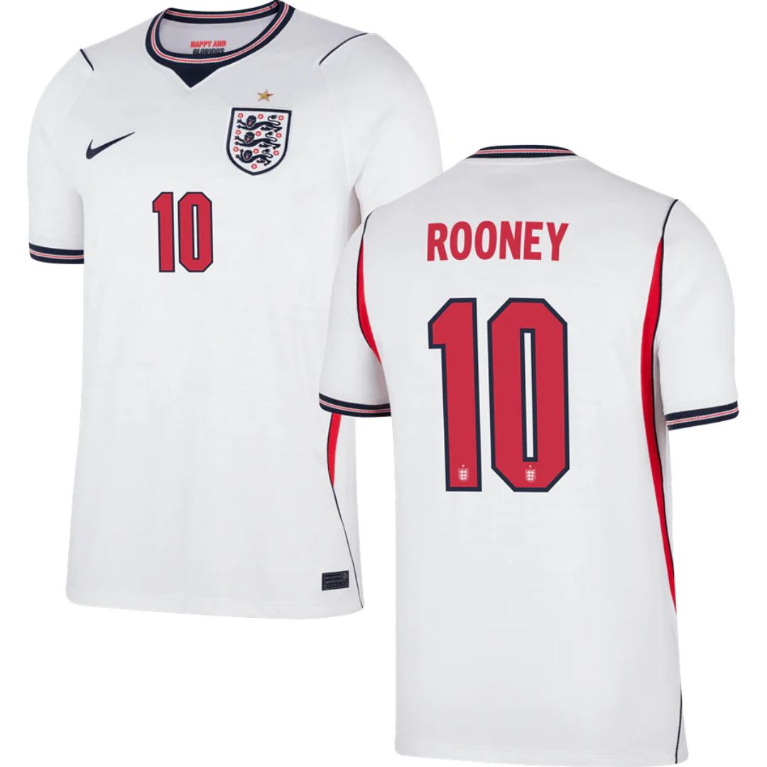 England Soccer 2026 World Cup Rooney #10 Home Jersey Shirt