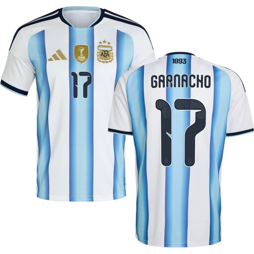 Argentina 2026 World Cup Garnacho #17 Home Jersey
