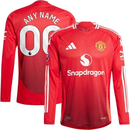 Manchester United 2024/25 Long Sleeve Home Jersey Shirt (Add Your Own Name & Number)