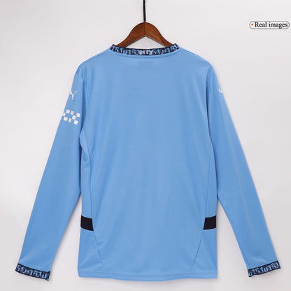 Manchester City 2024/25 Long Sleeve Home Jersey Shirt (Add Your Own Name & Number)