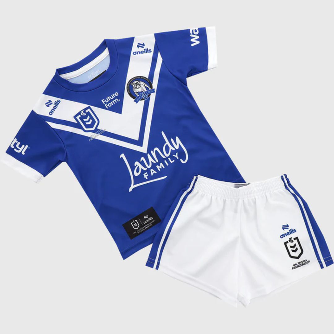 Canterbury Bankstown Bulldogs 2025 Kids Away Jersey & Shorts Kit