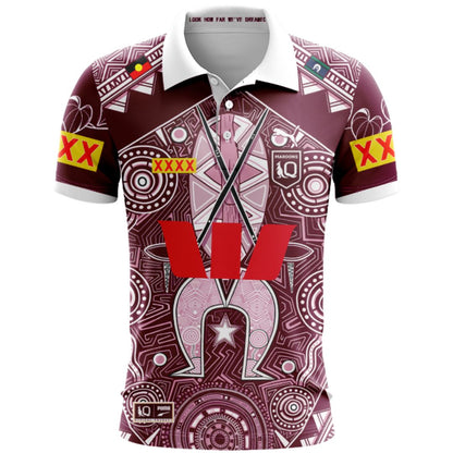 Queensland Maroons 2026 State Of Origin Indigenous Polo Shirt