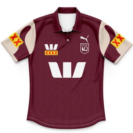 Queensland Maroons 2026 State Of Origin Kids Training Polo Shirt