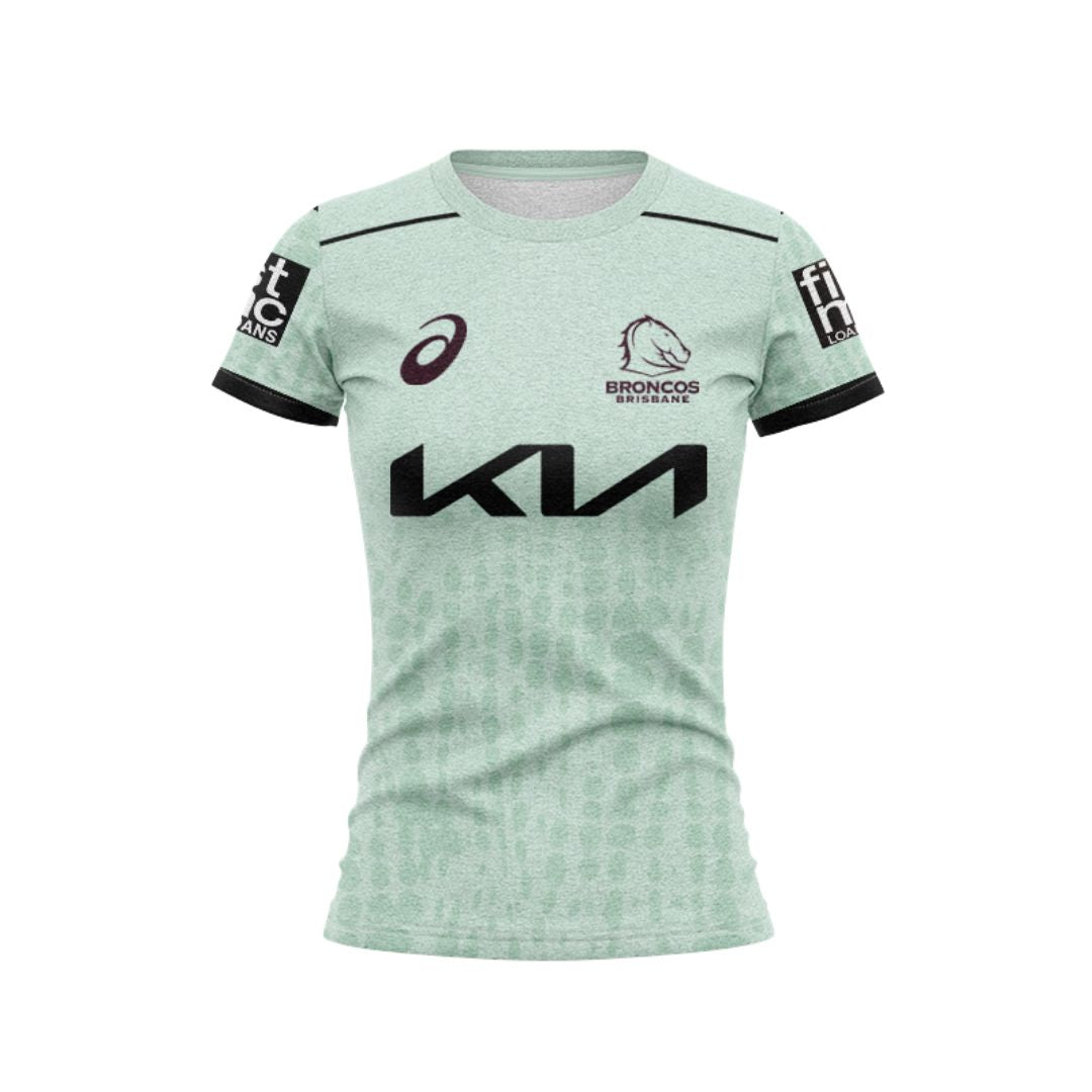 Brisbane Broncos 2025 Women's Mint Green Training Shirt