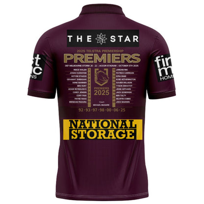 Brisbane Broncos 2025 Premiers Home Polo Shirt