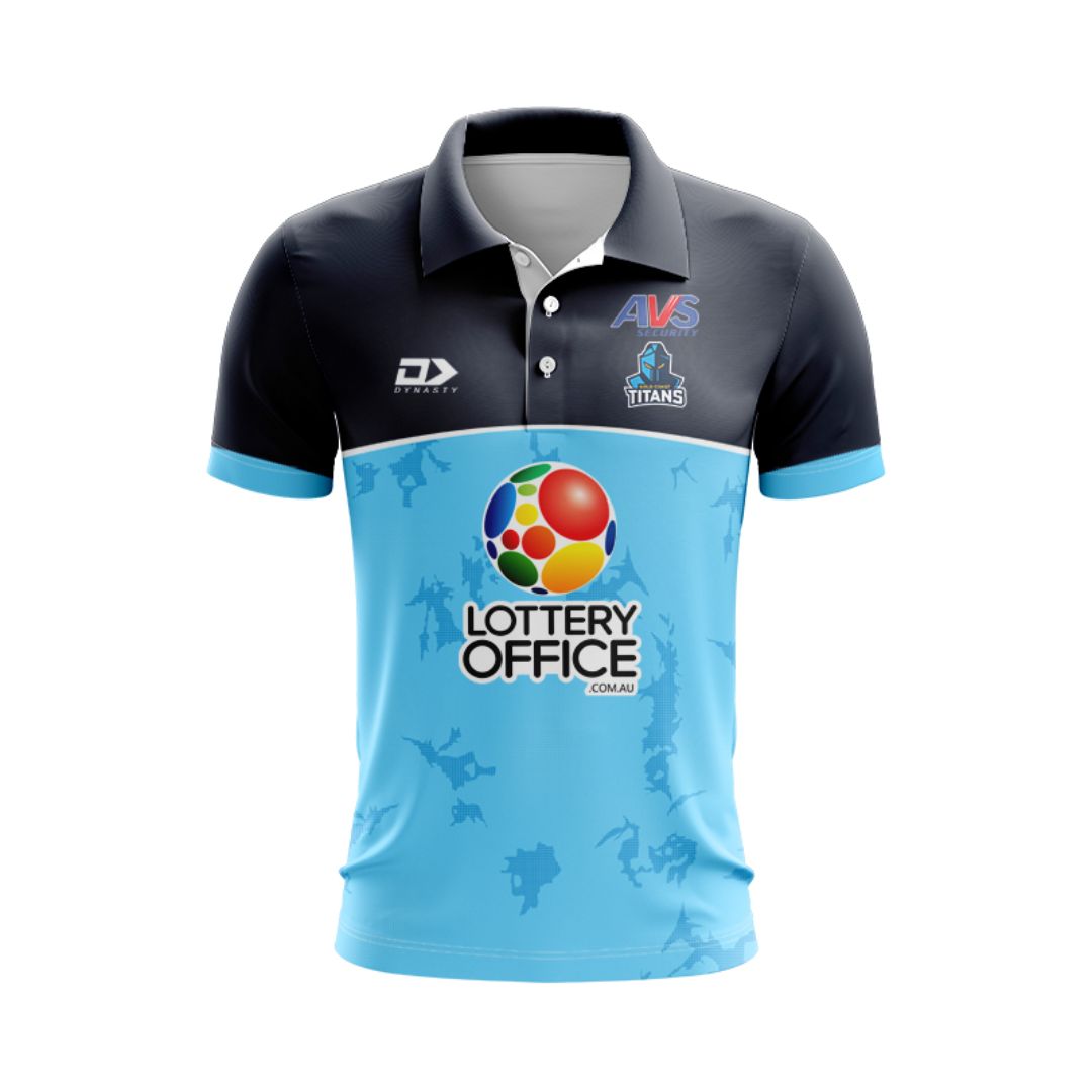 Gold Coast Titans 2025 Cyan Blue Training Polo Shirt