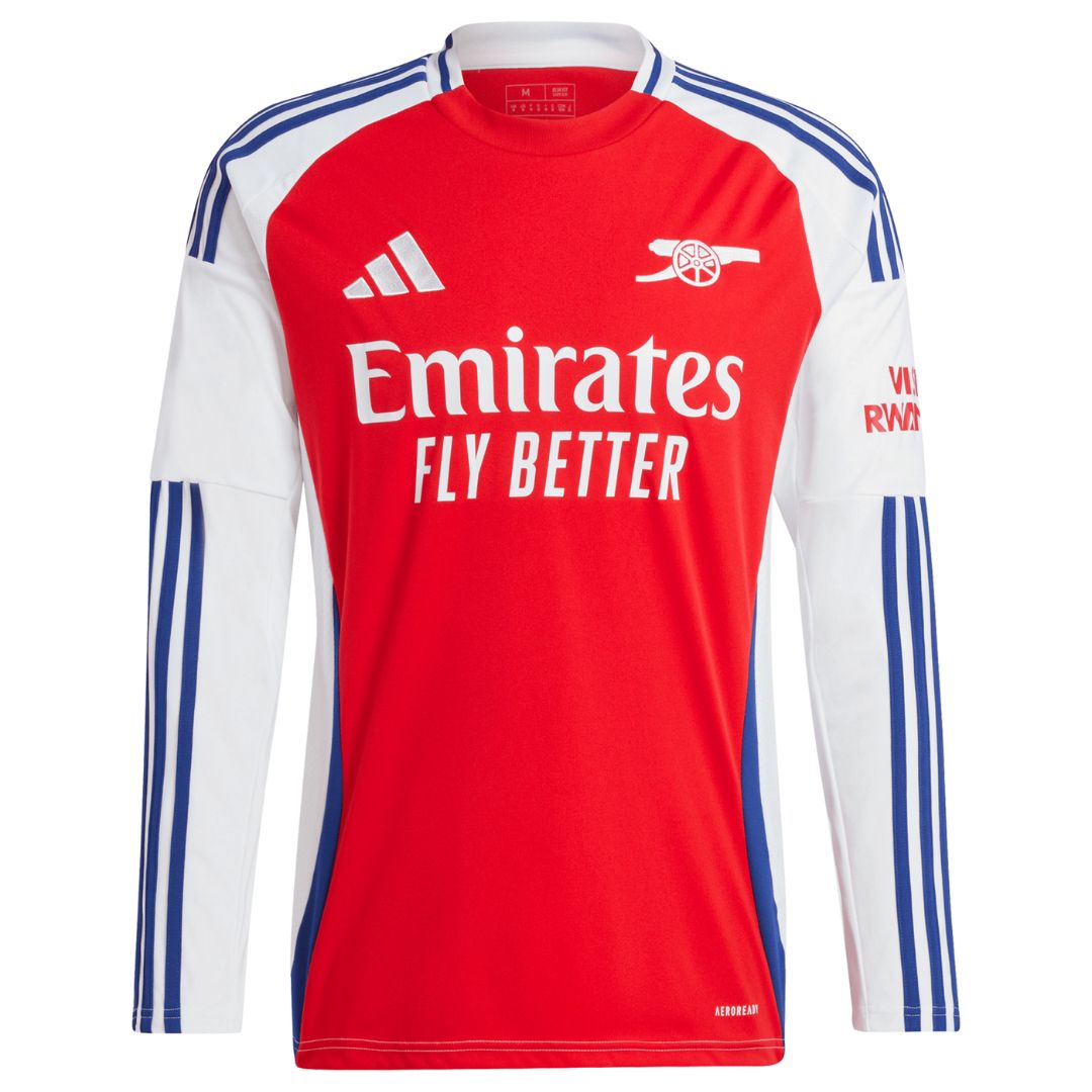 Arsenal Gunners 2024/25 Long Sleeve Home Jersey Shirt (Add Your Own Name & Number)