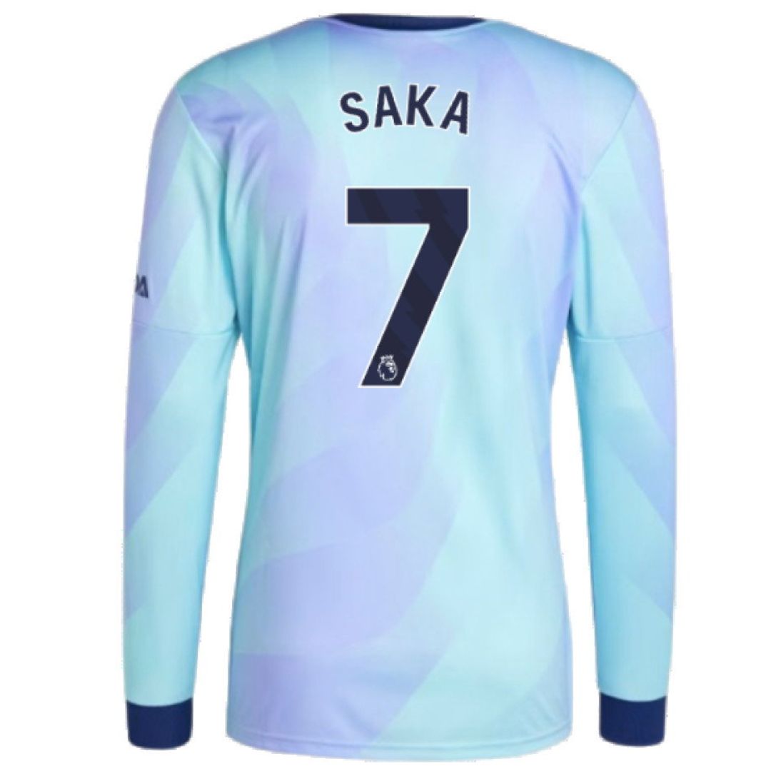 Arsenal Gunners 2024/25 Saka #7 Long Sleeve 3rd Jersey Shirt