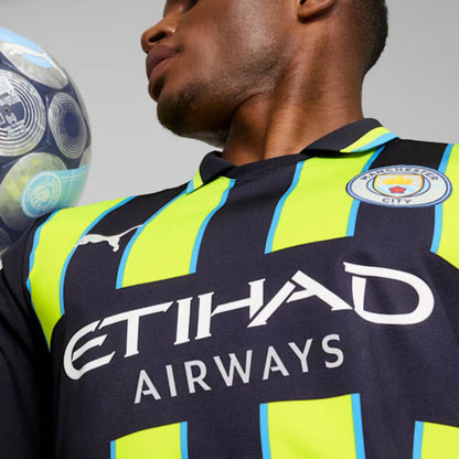 Manchester City 2024/25 Long Sleeve Away Jersey Shirt (Add Your Own Name & Number)
