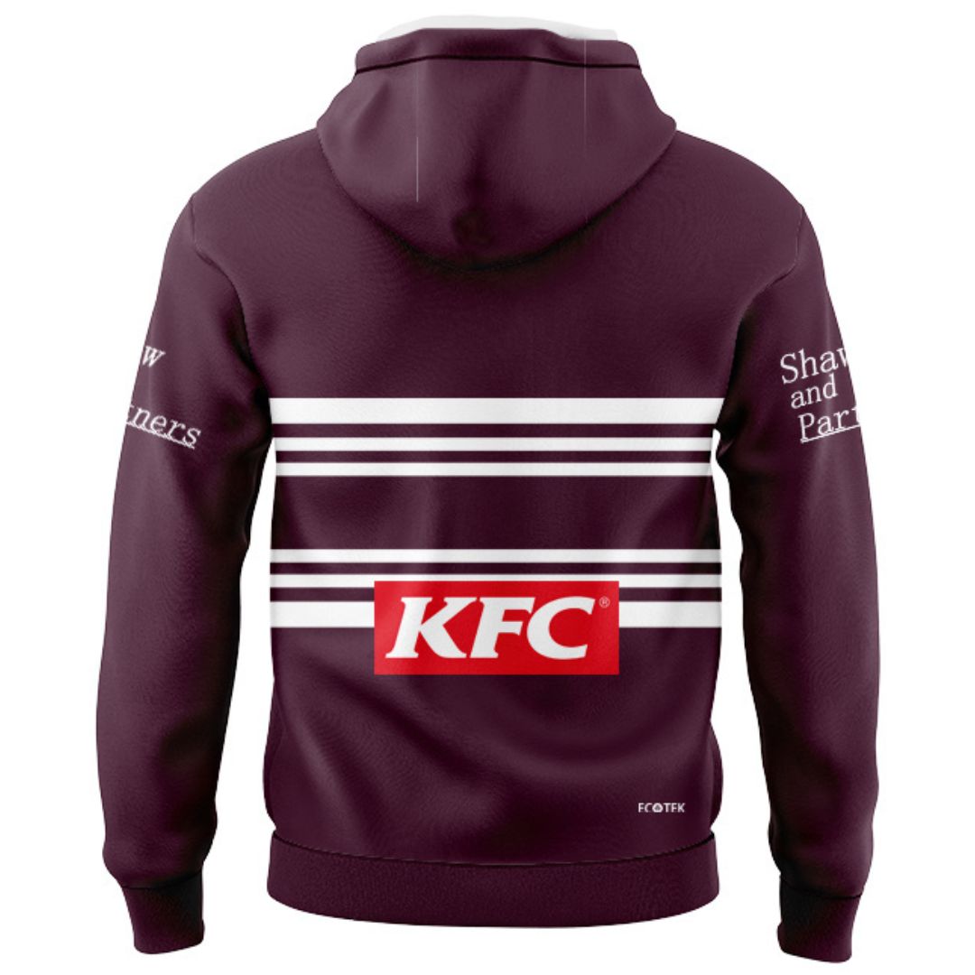 Manly Warringah Sea Eagles 2026 Maroon Training Hoodie with Zipper