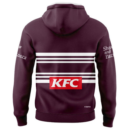 Manly Warringah Sea Eagles 2026 Maroon Training Hoodie with Zipper