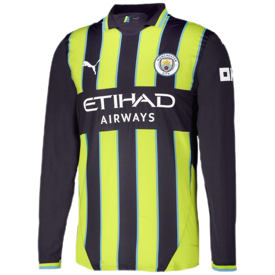 Manchester City 2024/25 Long Sleeve Away Jersey Shirt (Add Your Own Name & Number)