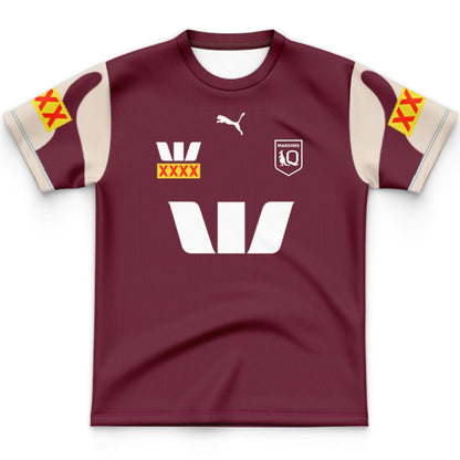 Queensland Maroons 2026 State Of Origin Kids Training Jersey
