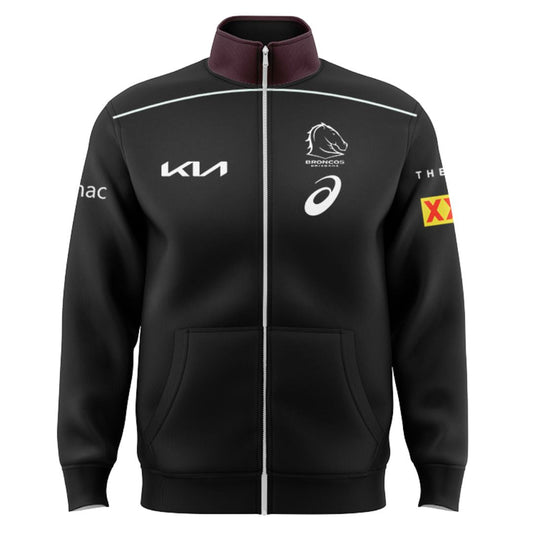Brisbane Broncos 2025 Black Front Jacket with Zipper