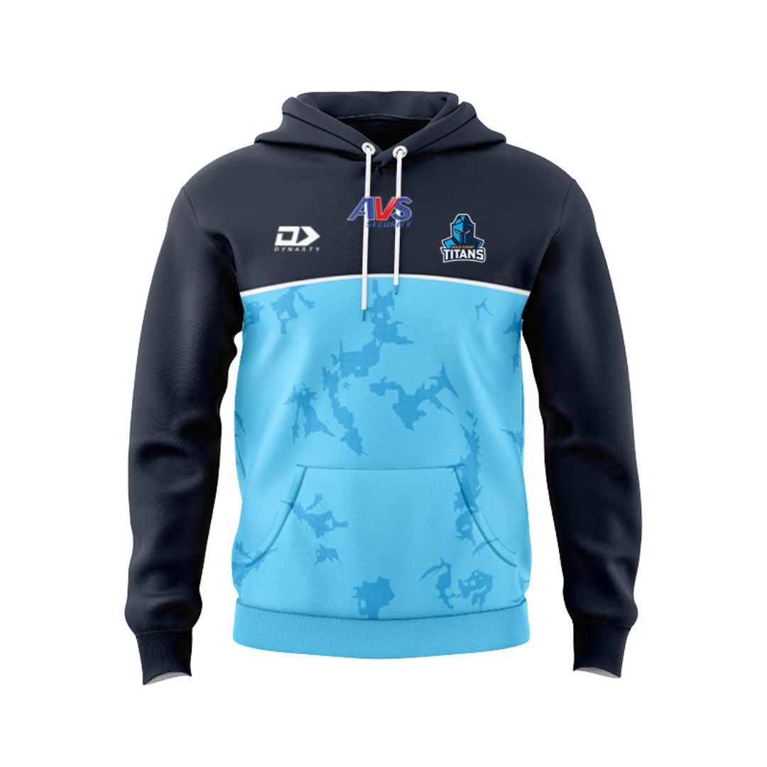 Gold Coast Titans 2025 Junior Cyan Blue Training Hoodie