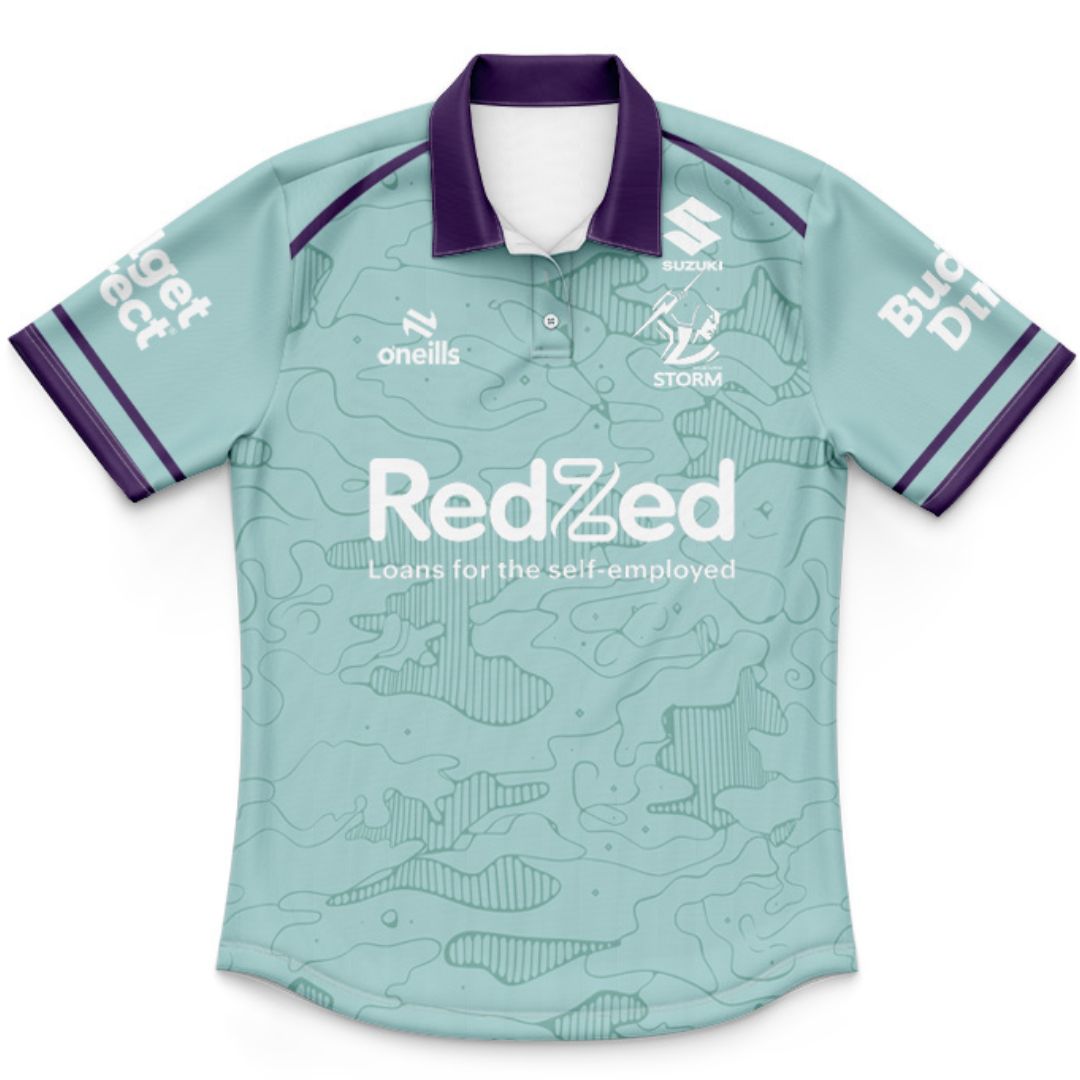 Melbourne Storm 2026 Kids Mint Green Training Polo Shirt