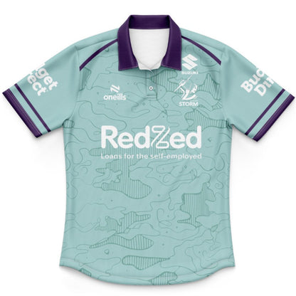 Melbourne Storm 2026 Kids Mint Green Training Polo Shirt