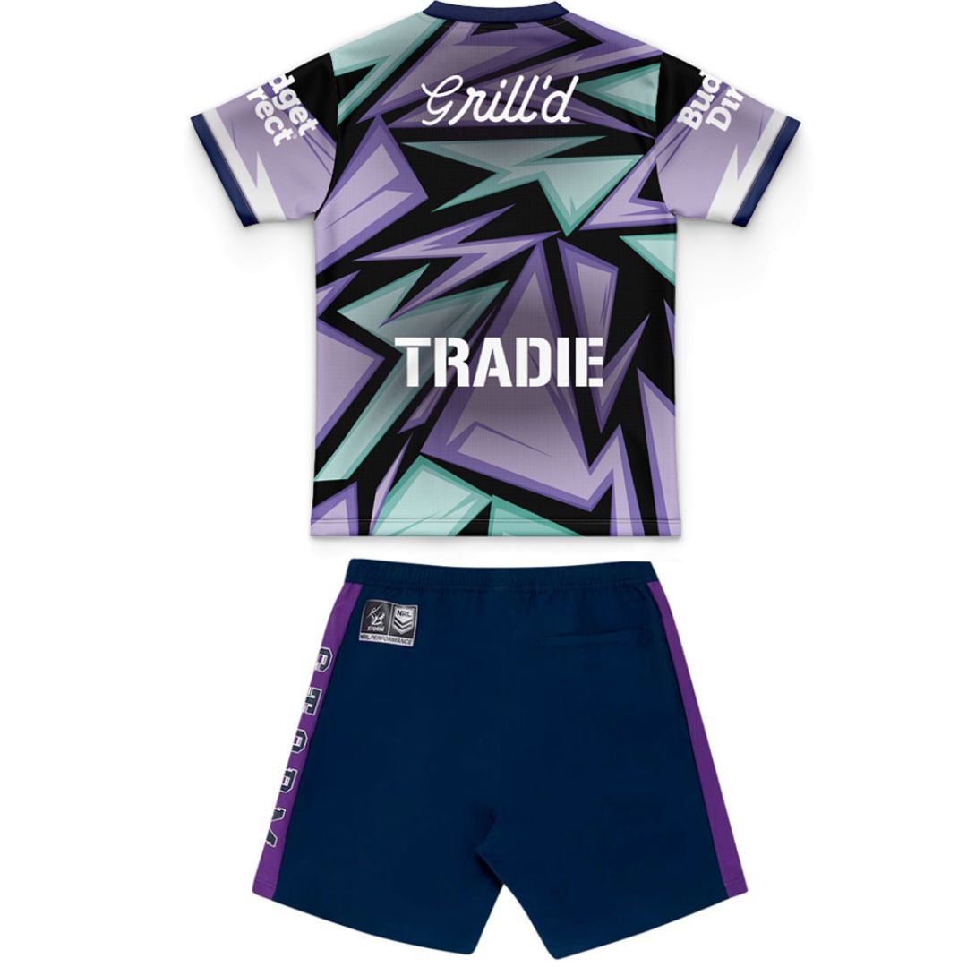 Melbourne Storm 2026 Kids Captains Run Jersey & Shorts Kit