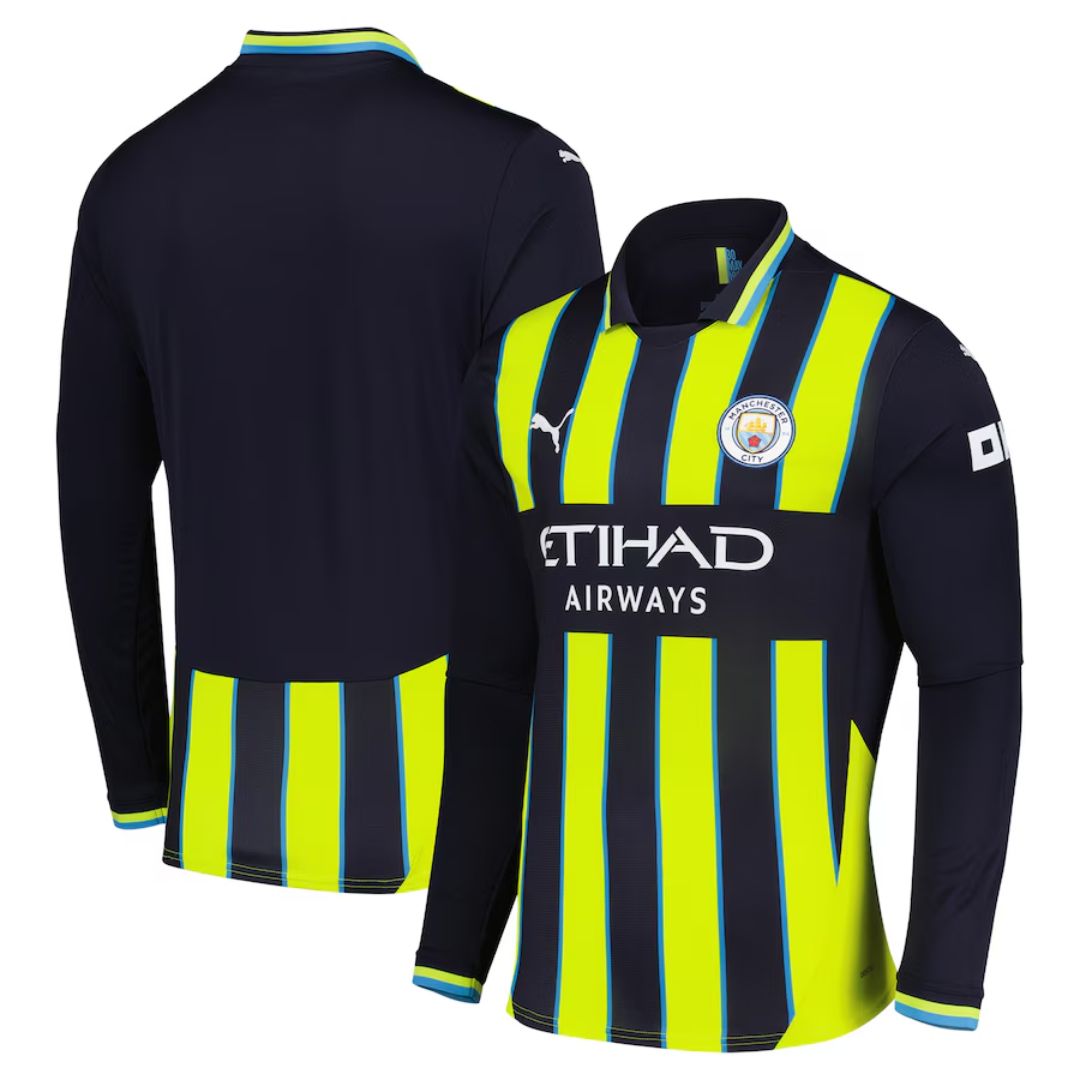 Manchester City 2024/25 Long Sleeve Away Jersey Shirt (Add Your Own Name & Number)