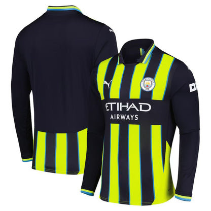 Manchester City 2024/25 Long Sleeve Away Jersey Shirt (Add Your Own Name & Number)