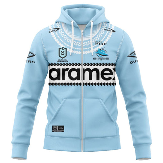 Cronulla Sutherland Sharks 2025 Pasifika Hoodie with Zipper