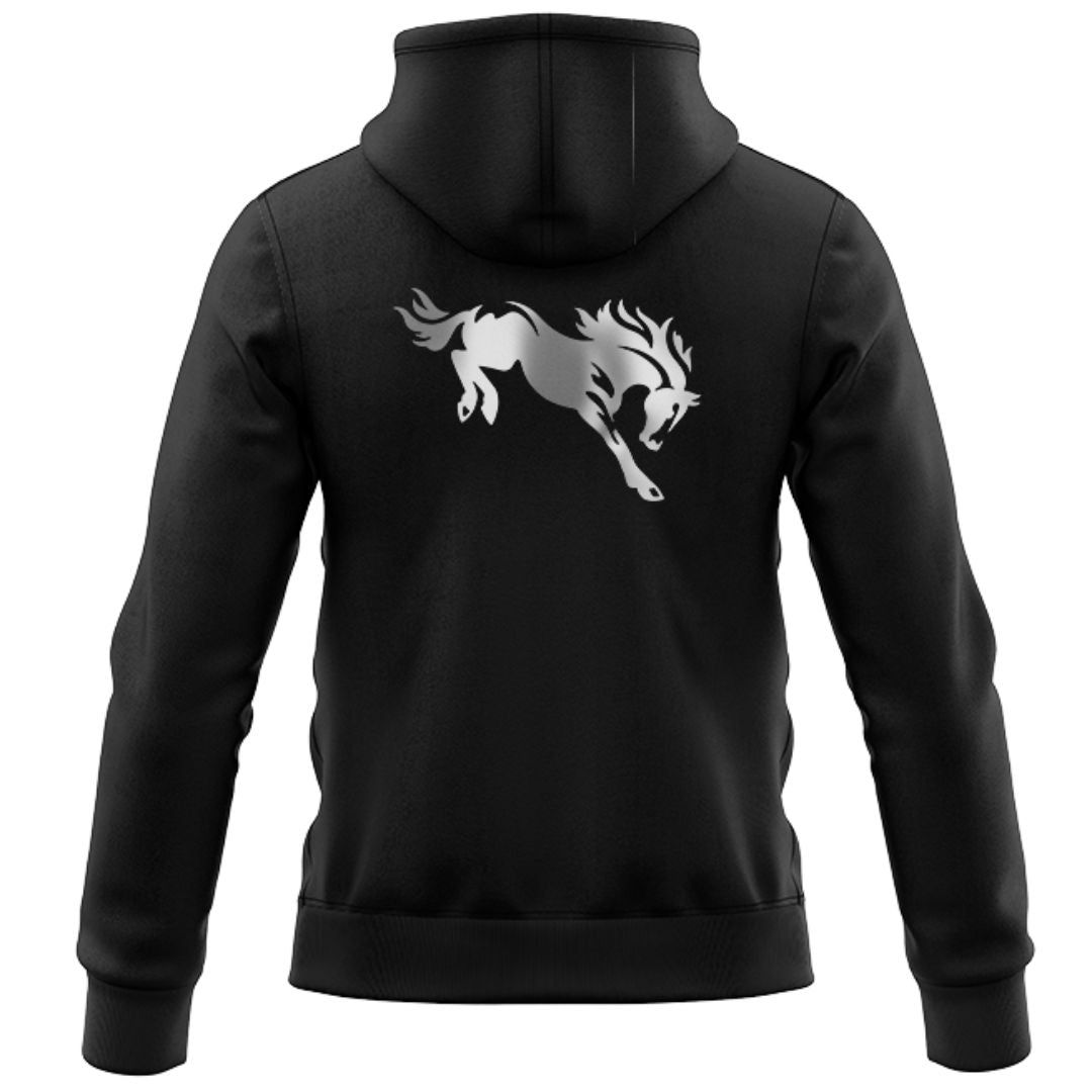 Broncos Black Hoodie with Zipper