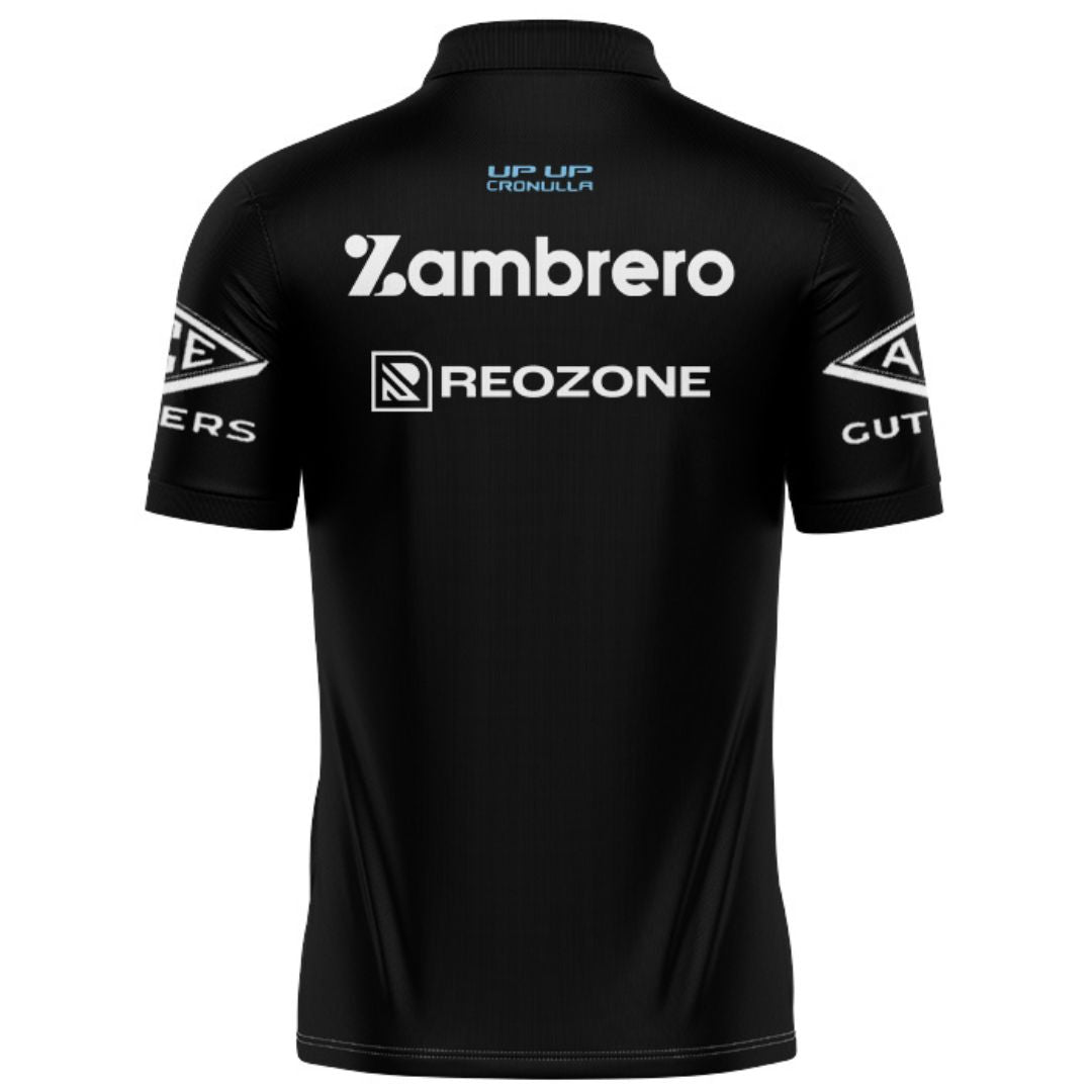 Cronulla Sutherland Sharks 2026 Black and White Polo Training Shirt