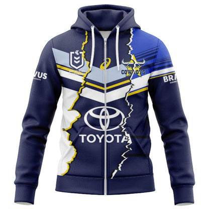 North Queensland Cowboys 2024 Combine Hoodie with Zipper