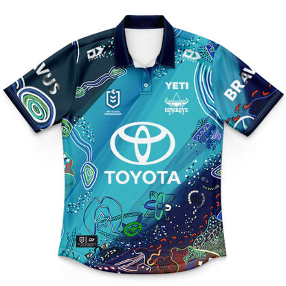 North Queensland Cowboys 2026 Indigenous Kids Polo Shirt
