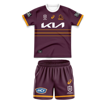 Brisbane Broncos 2025 Kids Home Jersey and Shorts Kit