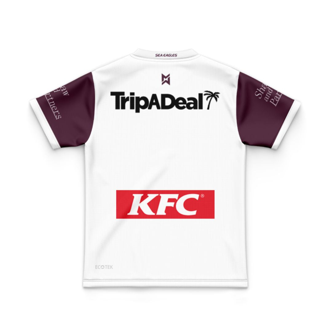 Manly Warringah Sea Eagles 2025 Kids Away Shirt and Shorts Kit