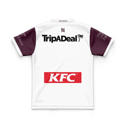 Manly Warringah Sea Eagles 2025 Kids Away Shirt and Shorts Kit