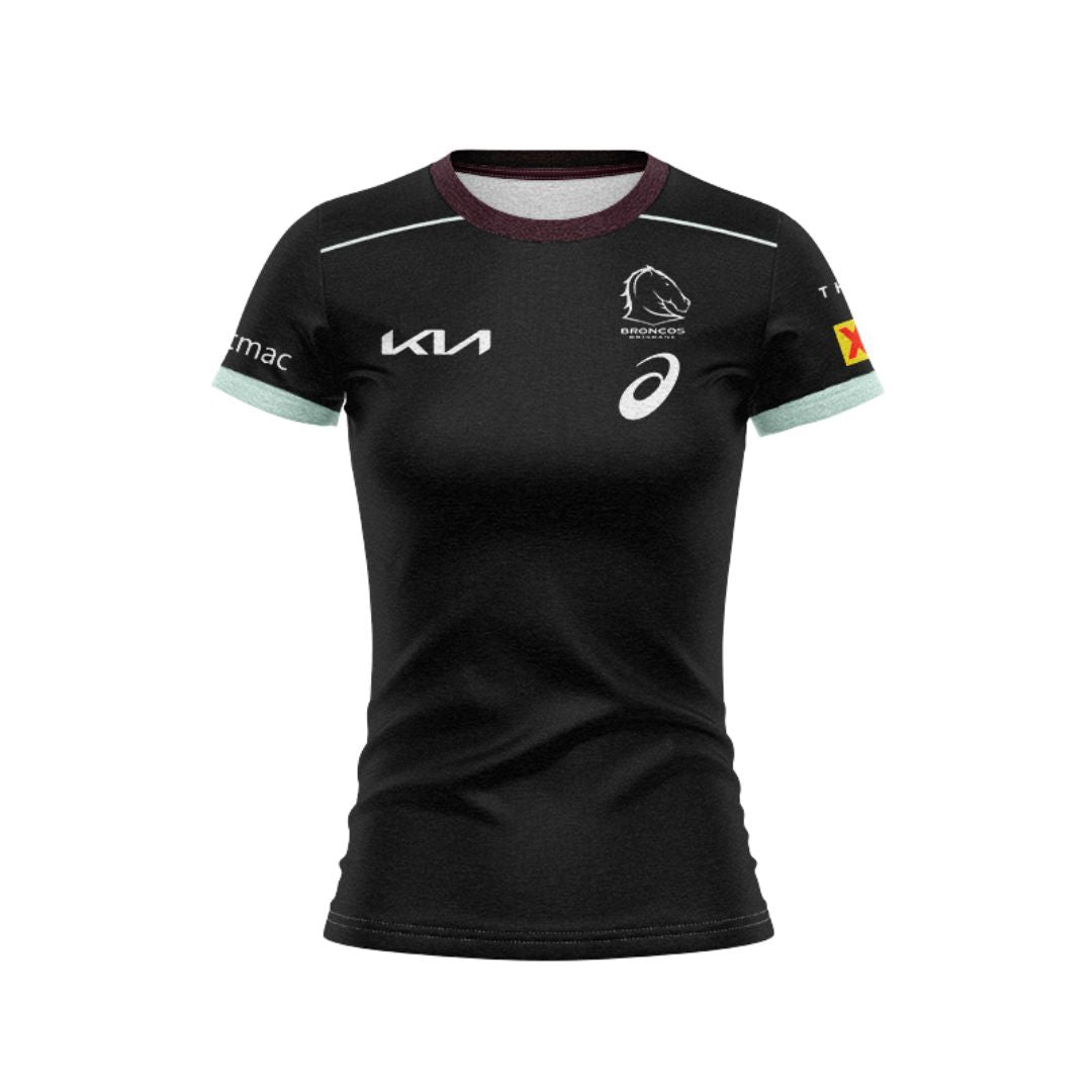 Brisbane Broncos 2025 Women's Black Front Shirt
