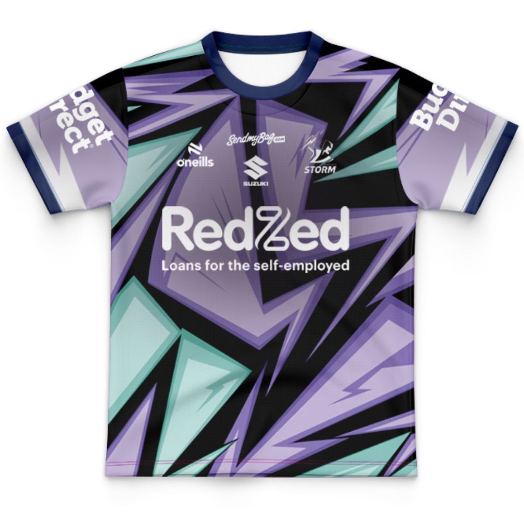 Melbourne Storm 2026 Kids Captains Run Jersey & Shorts Kit
