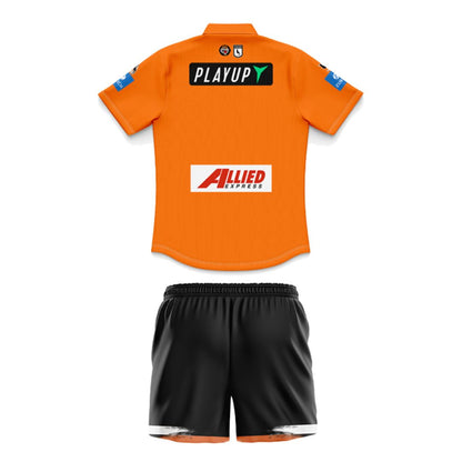 Wests Tigers 2025 Kids Away Polo Shirt and Shorts Kit
