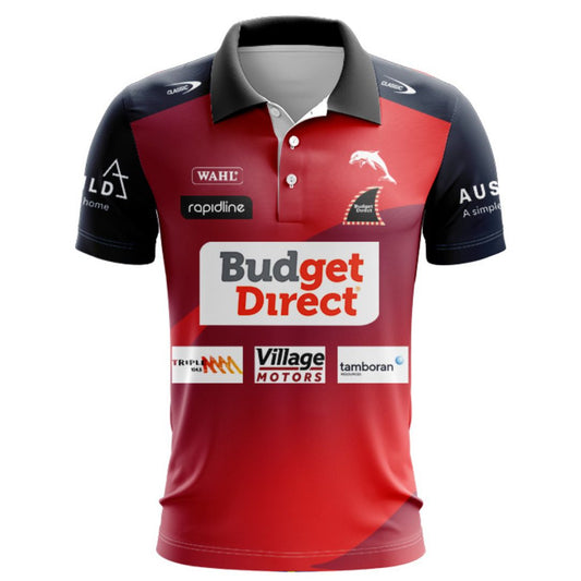 Redcliffe Dolphins 2026 Red Training Polo Shirt