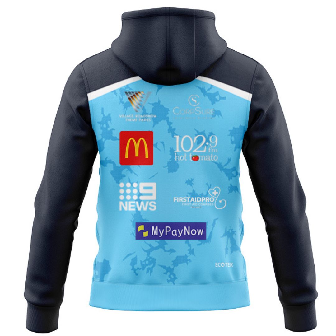 Gold Coast Titans 2025 Cyan Blue Training Hoodie with Zipper