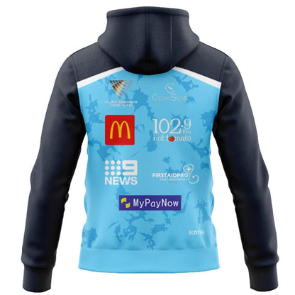 Gold Coast Titans 2025 Cyan Blue Training Hoodie with Zipper