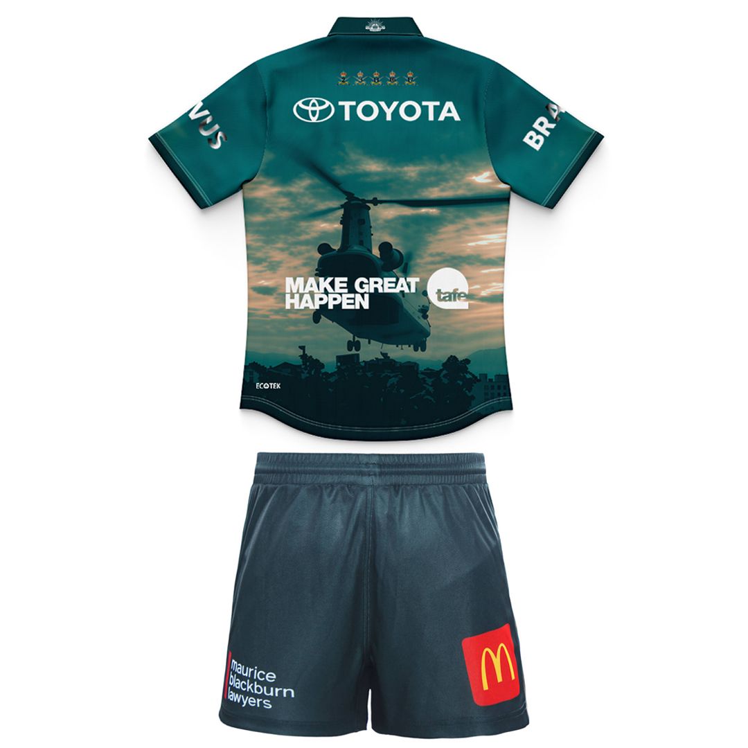 North Queensland Cowboys 2026 Kids Defence Polo Shirt & Shorts Kit