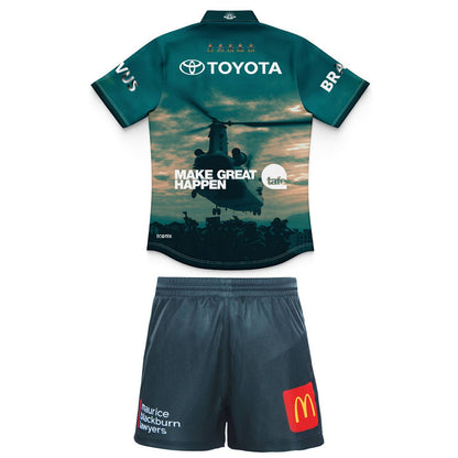 North Queensland Cowboys 2026 Kids Defence Polo Shirt & Shorts Kit