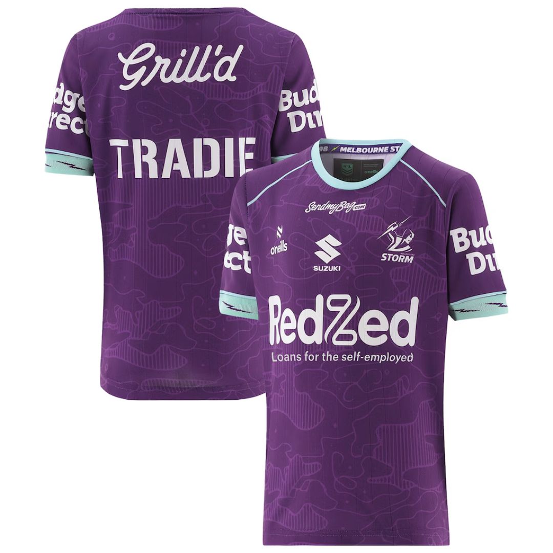 Melbourne Storm 2026 Kids Purple Training Shirt