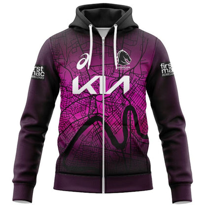 Brisbane Broncos River City Hoodie with Zipper