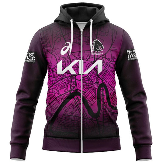 Brisbane Broncos River City Hoodie with Zipper