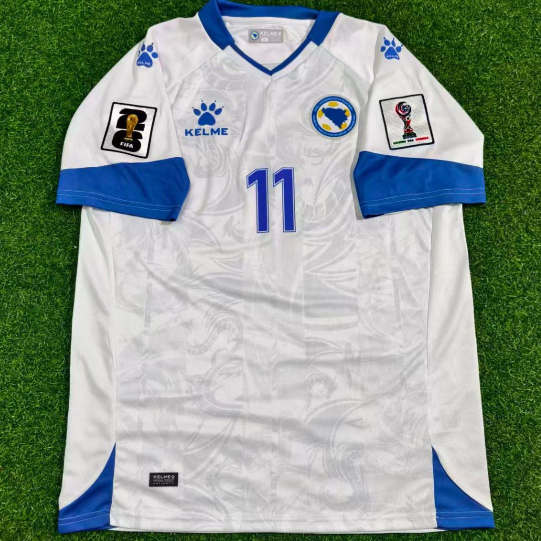 Bosnia and Herzegovina Džeko #11 Football Away Jersey Shirt