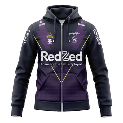 Melbourne Storm 2025 Warm Up Hoodie with Zipper