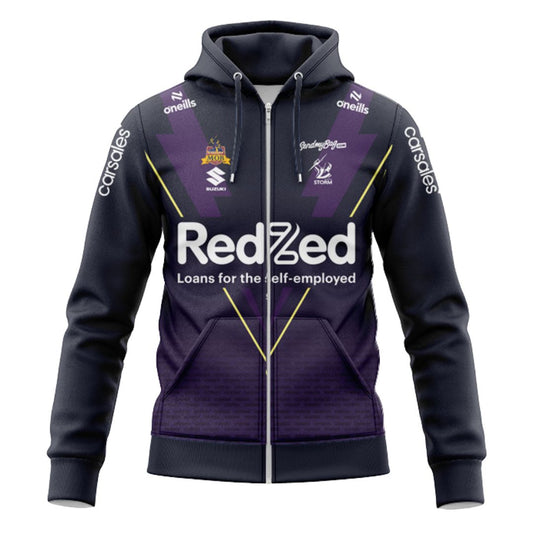 Melbourne Storm 2025 Warm Up Hoodie with Zipper