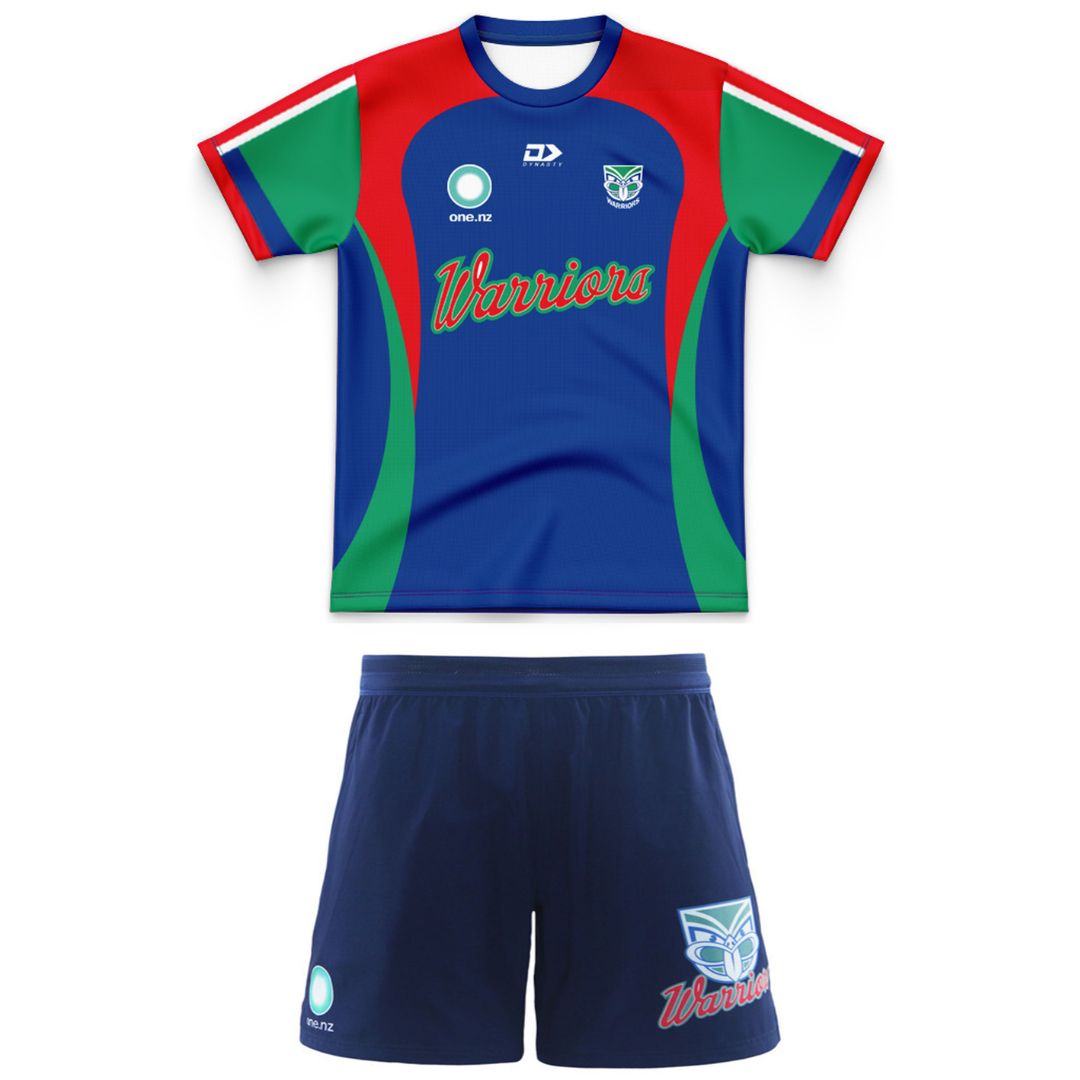 New Zealand Warriors 2026 Kids Warm Up Jersey and Shorts Kit