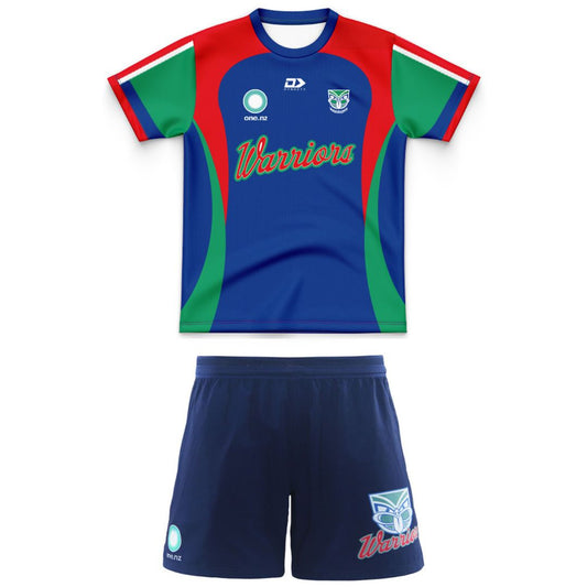 New Zealand Warriors 2026 Kids Warm Up Jersey and Shorts Kit