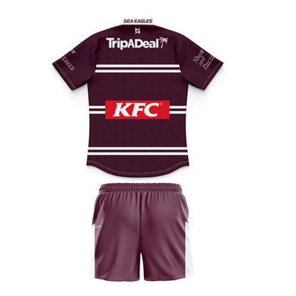 Manly Warringah Sea Eagles 2025 Kids Home Polo Shirt and Shorts Kit